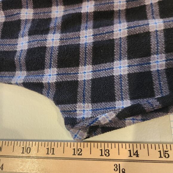 Nautica Sleepwear Mens Navy Blue Plaid Fleece Sleep Pants Size Large Cozy - Picture 10 of 13